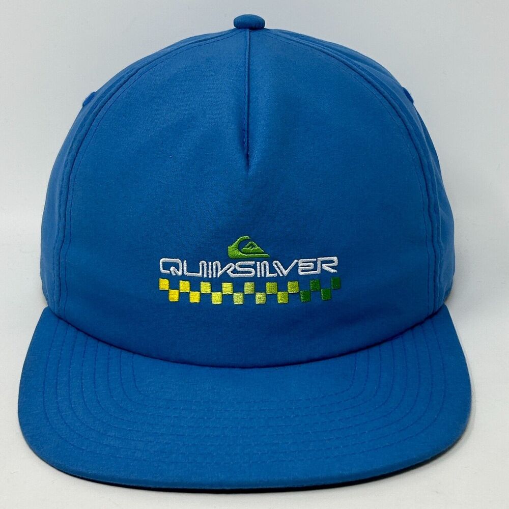 Quiksilver Hat Baseball Cap Surfer Surfing Surfboarding Snapback 5 Panel Blue